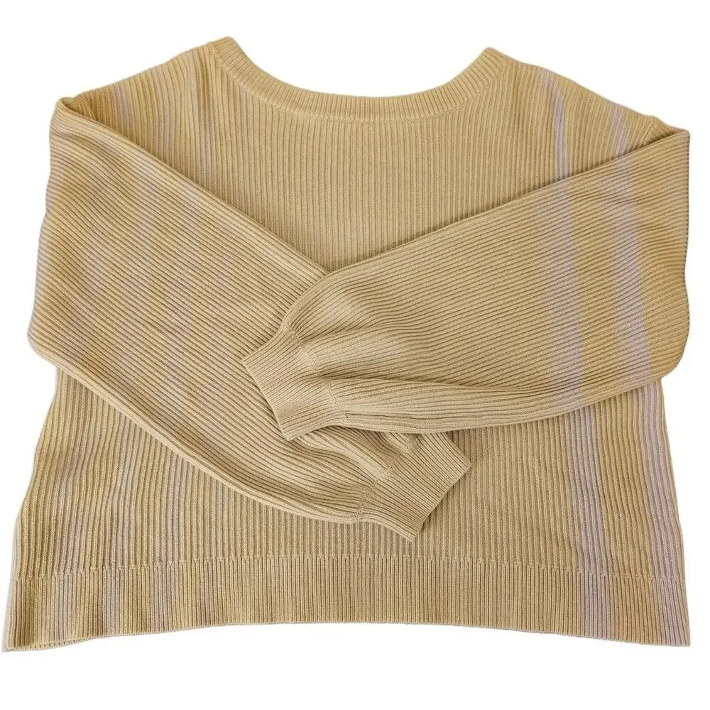 ​Lululemon Reversible Crossover Ribbed Sweater - Size 12‎ - Bone/Light Beige - Picture 7 of 12